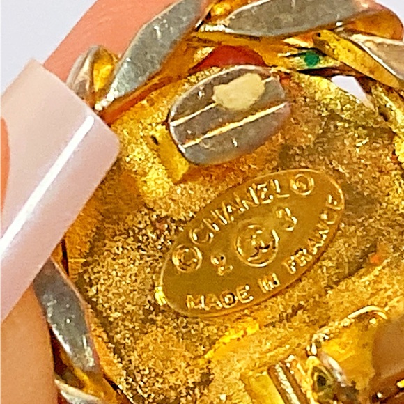 LOW START- CHANEL CC Logo Rhinestone Gold Tone Earrings - Picture 10 of 10